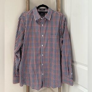 Nordstrom Men's Shop - Non-Iron Regular Fit Button Down Checkered Shirt Size: XL